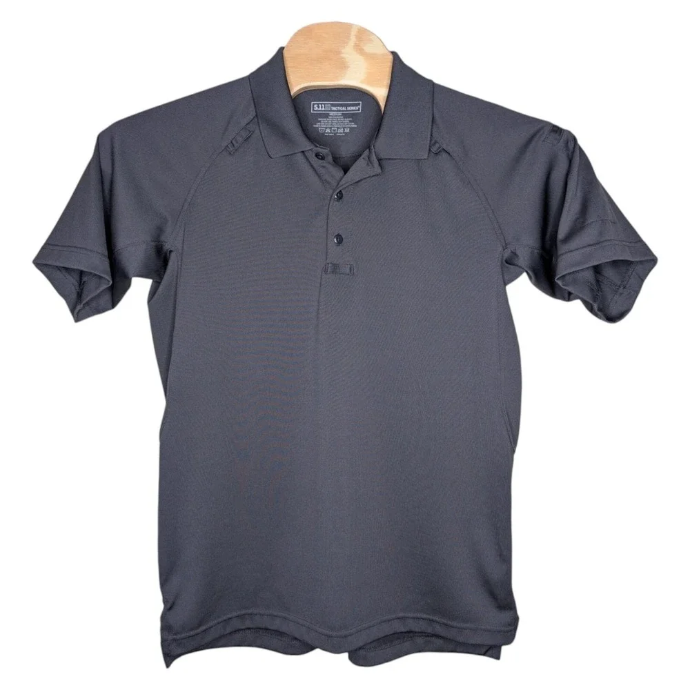 5.11 Tactical Series Men's Polo Shirt Medium Gray Short Sleeve‎ Pockets Utility
